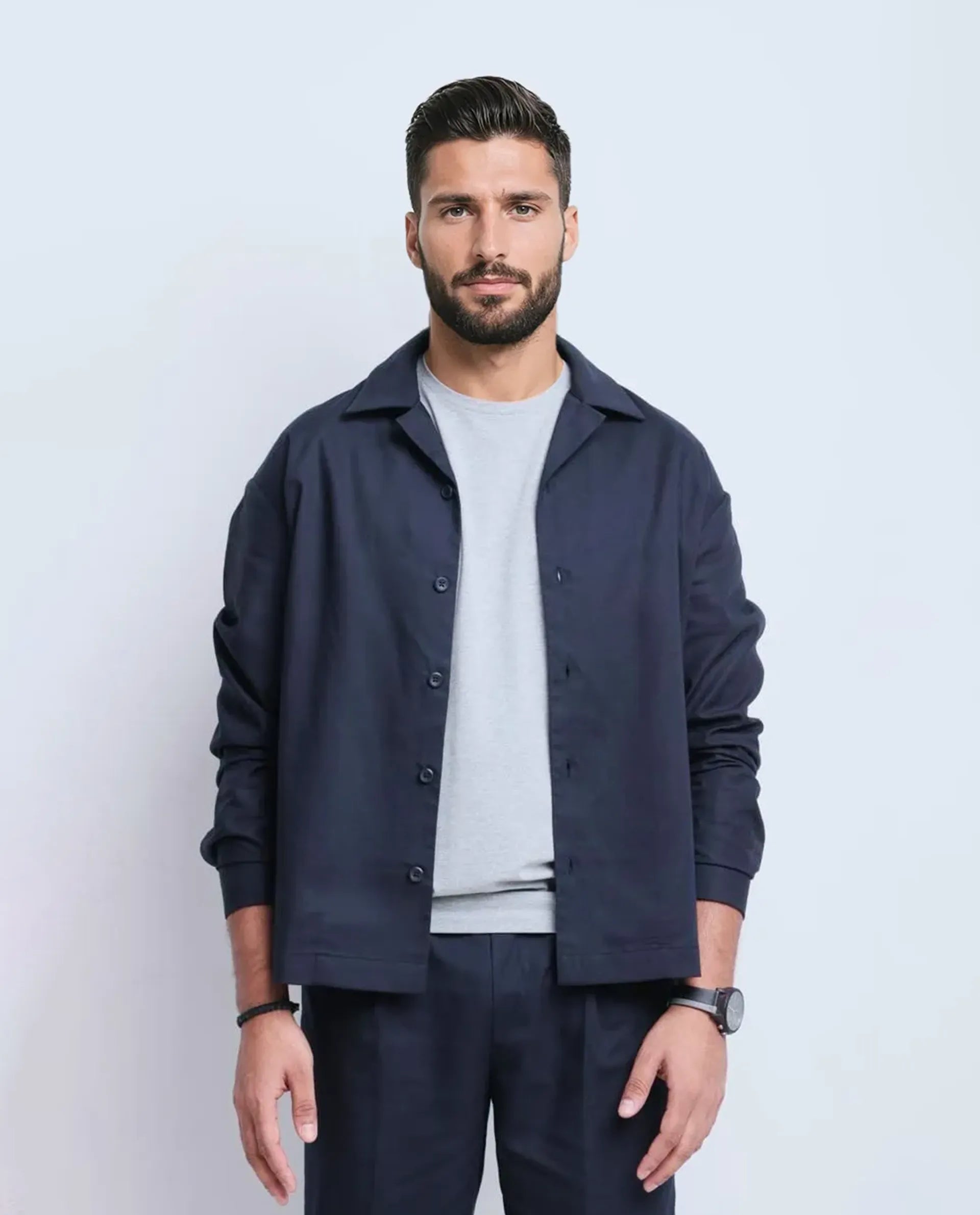 Rare Rabbit Men Uni Navy Cotton Shacket