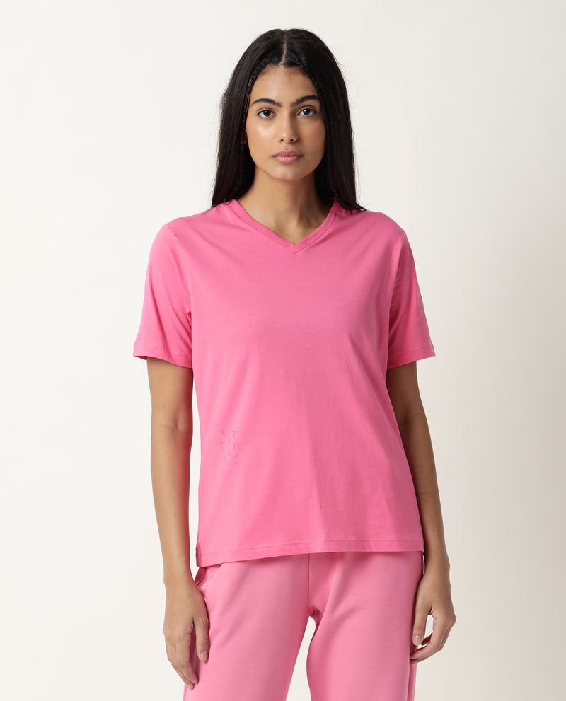 ARTICALE WOMEN'S V-NECK TEE FLAME PINK
