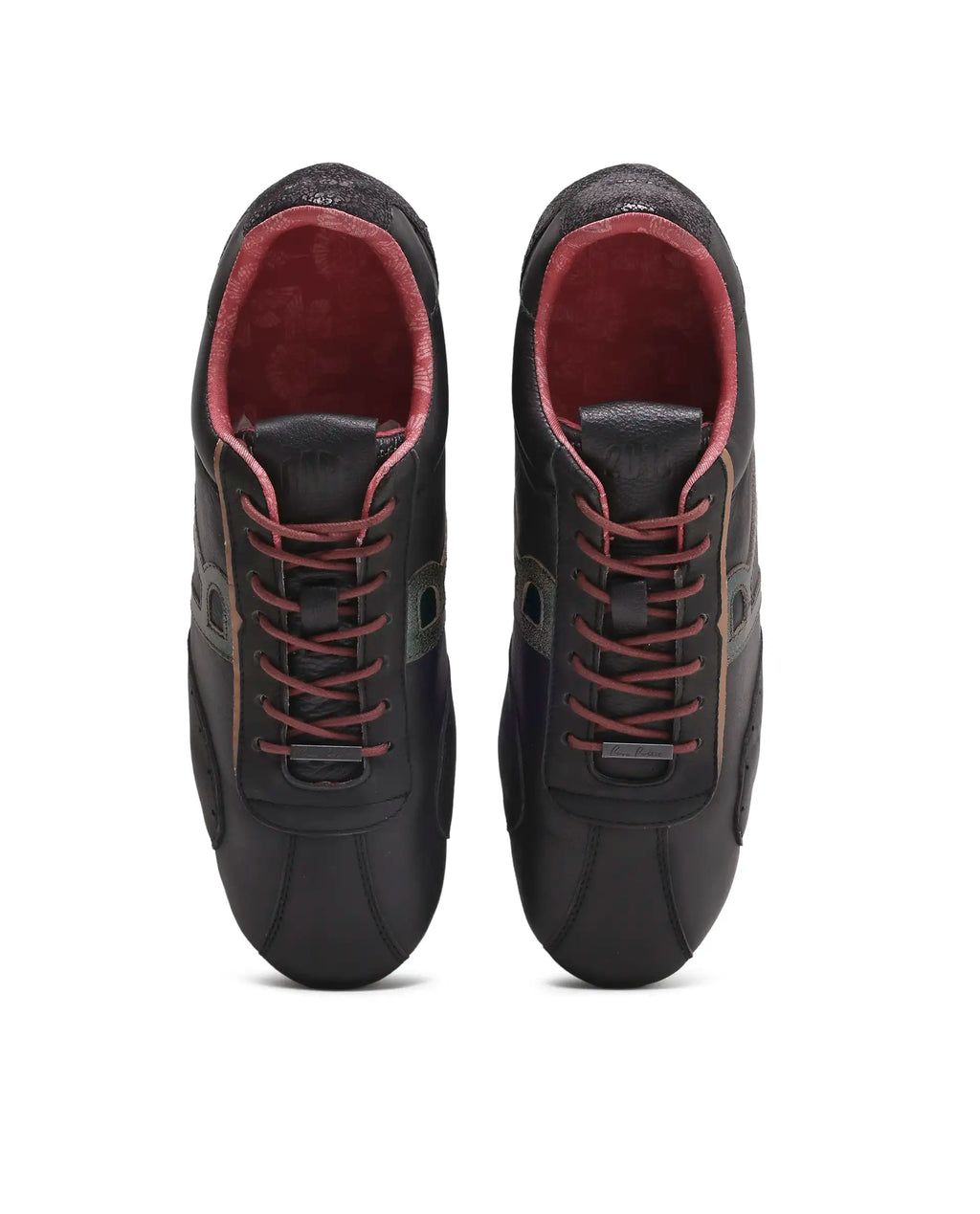 Rarez Men's Dust Primary Black Leather Regular Sneaker
