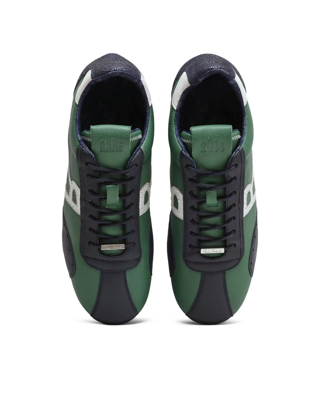 Rarez Men's Dust Primary Green Leather Regular Sneaker