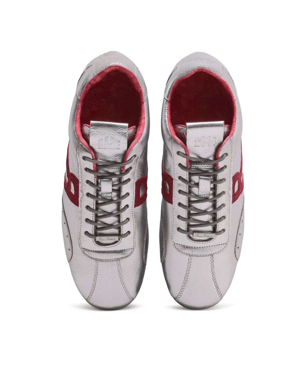 Rarez Men's Dust Metalic Silver Leather Regular Sneaker
