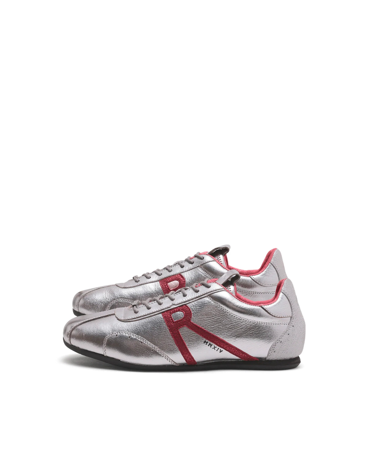 Rarez Men's Dust Metalic Silver Leather Regular Sneaker