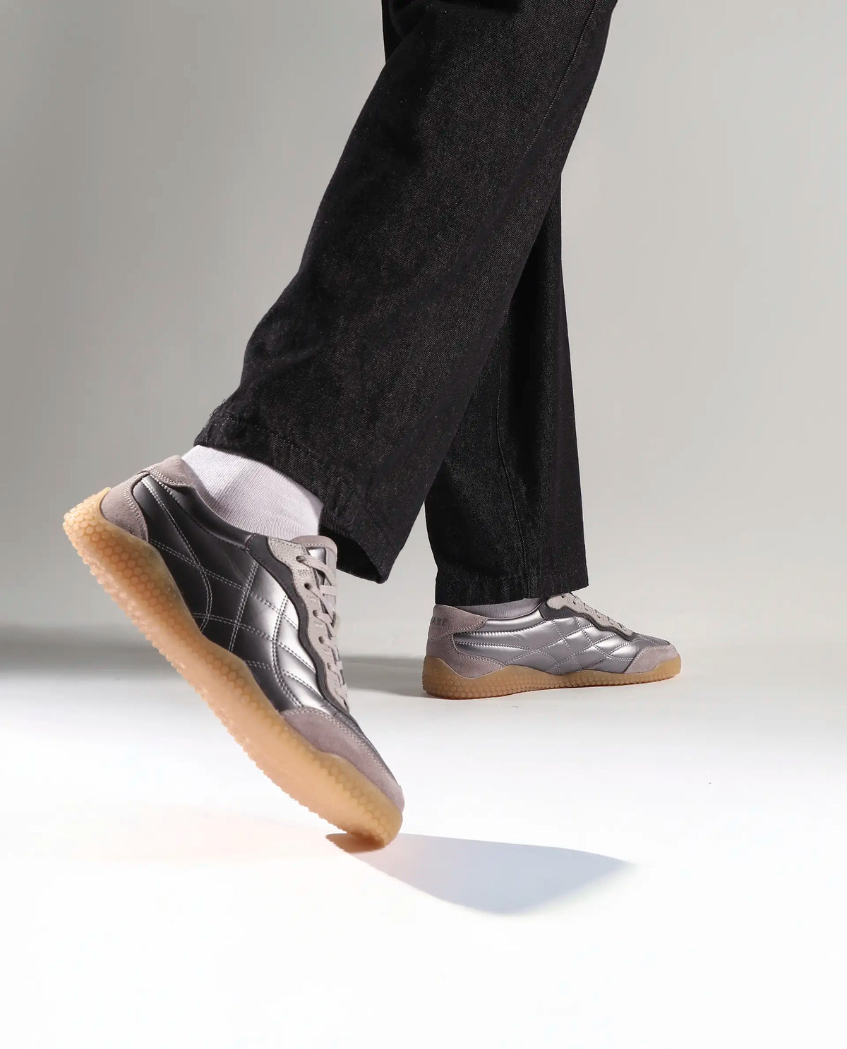 Rare Rabbit Men's Temo Silver Parachute Lace-Up Closure Sneaker