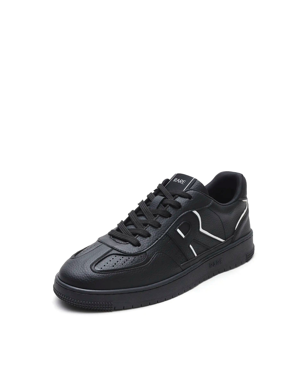 Rare Rabbit Men's Volt Black Micro Fiber Sneaker