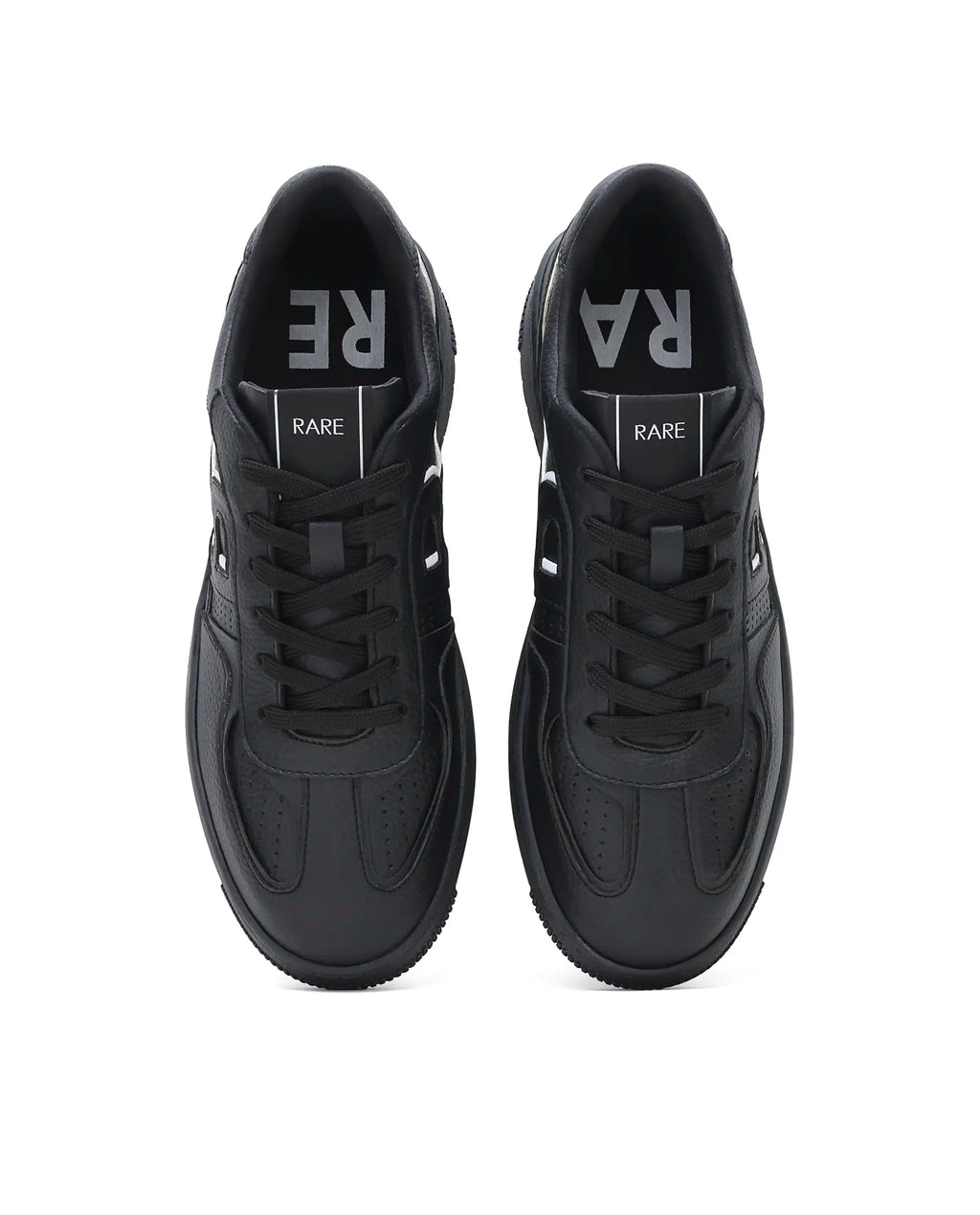 Rare Rabbit Men's Volt Black Micro Fiber Sneaker