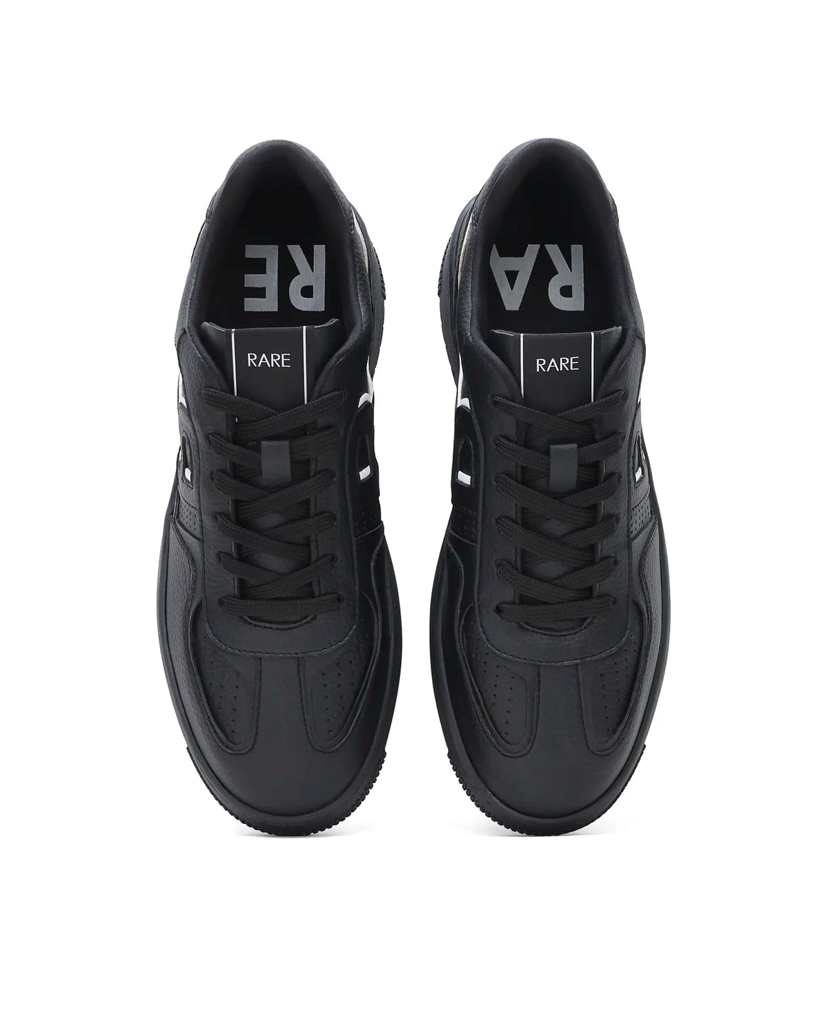 Rare Rabbit Men's Volt Black Micro Fiber Sneaker