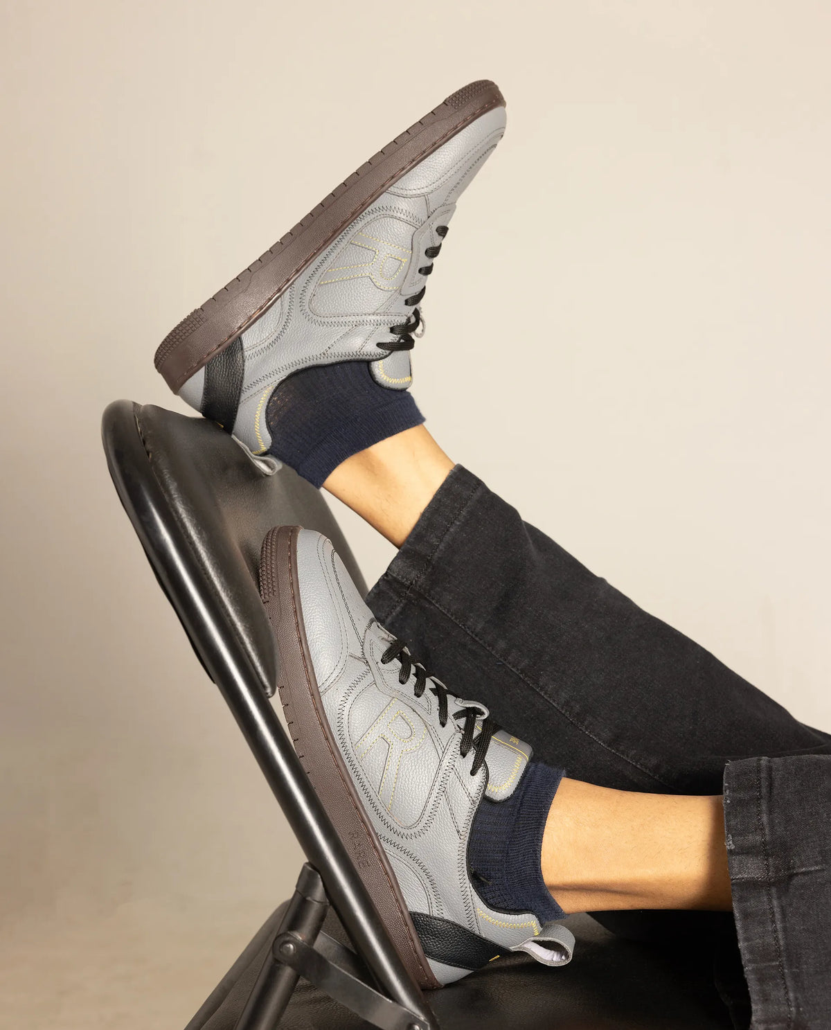 Rare Rabbit Men Zion Grey Lace-Up Closure Sneaker