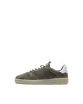 Rare Rabbit Men's Woolton-2 Olive Leather Lace-Up Closure Sneaker
