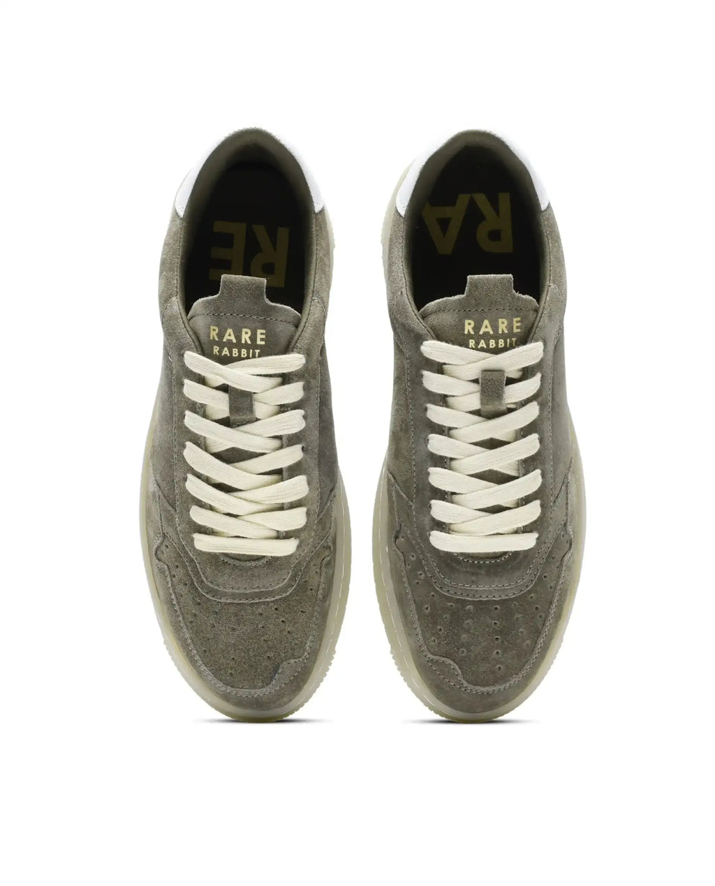 Rare Rabbit Men's Woolton-2 Olive Leather Lace-Up Closure Sneaker