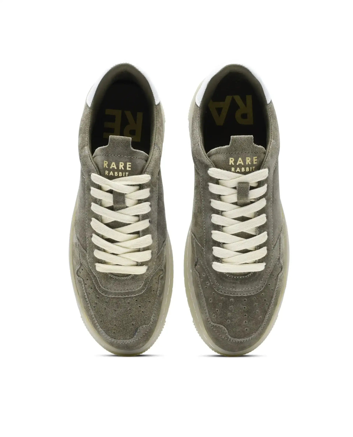 Rare Rabbit Men's Woolton-2 Olive Leather Lace-Up Closure Sneaker