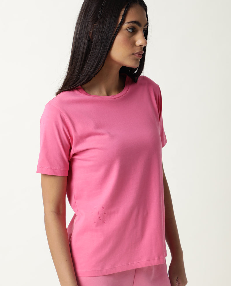 ARTICALE WOMEN'S T-SHIRT-ROUND FLAME PINK