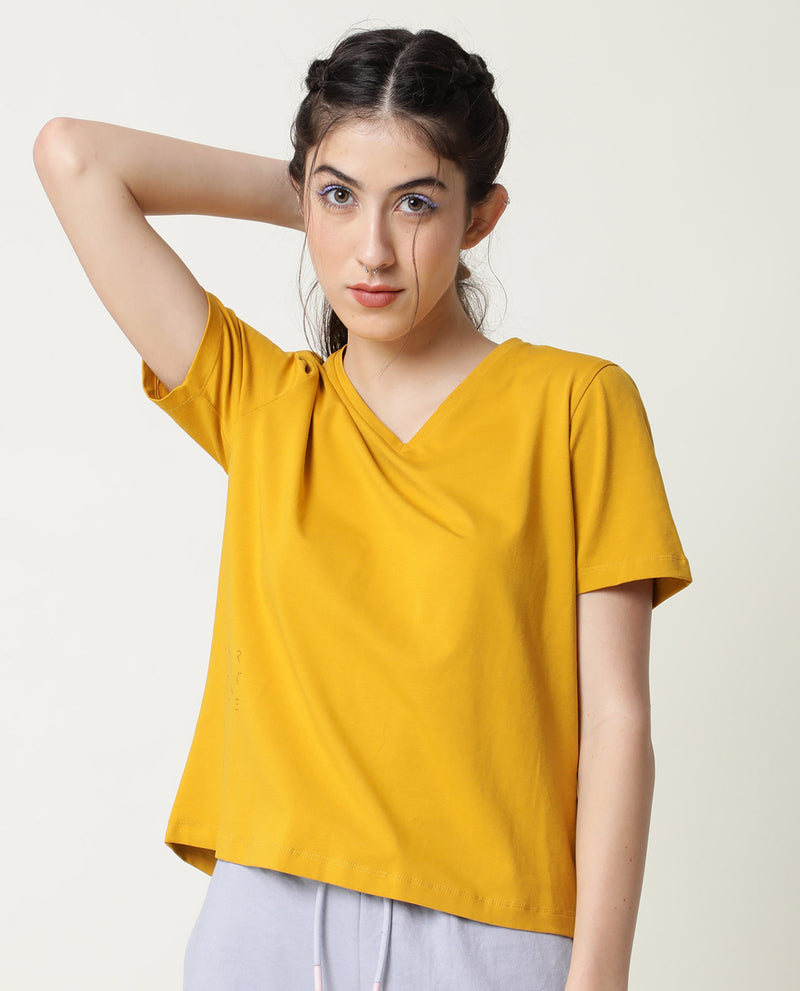 ARTICALE WOMEN'S V-NECK TEE FRENCH MUSTARD