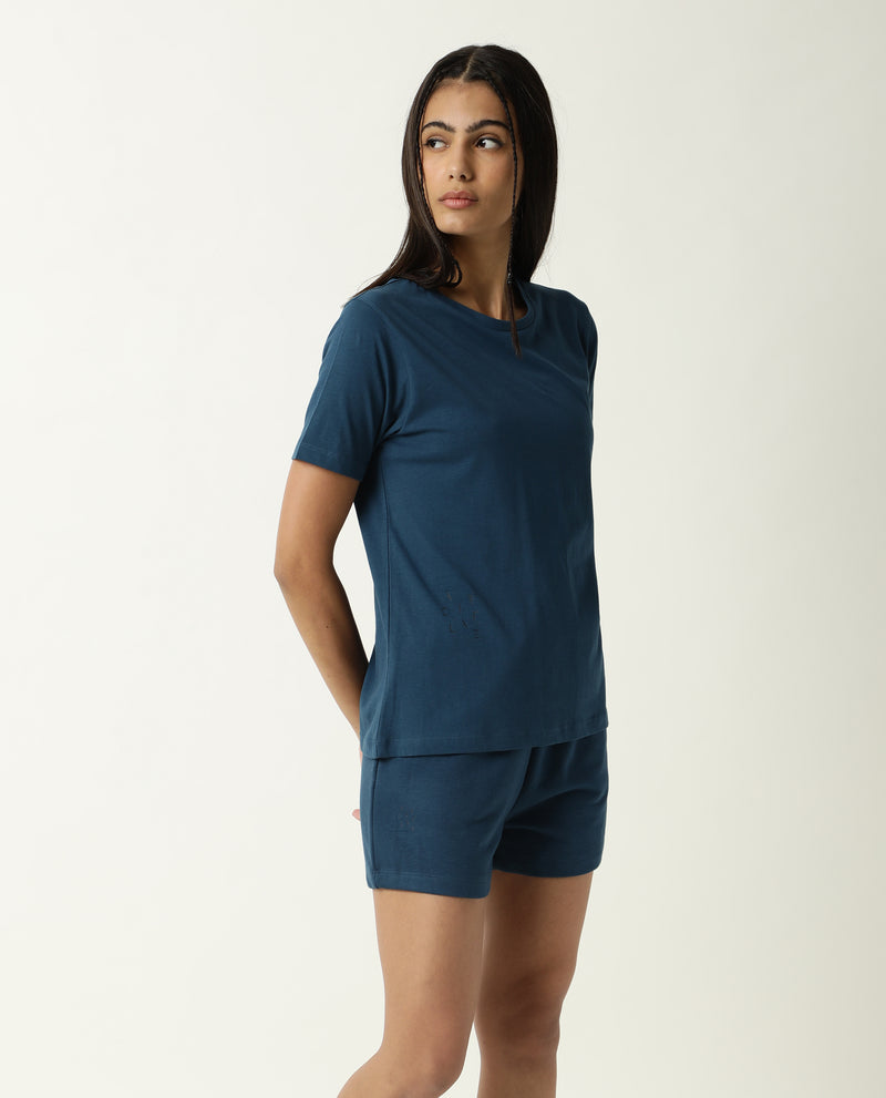 ARTICALE WOMEN'S T-SHIRT-ROUND OYSTER TEAL