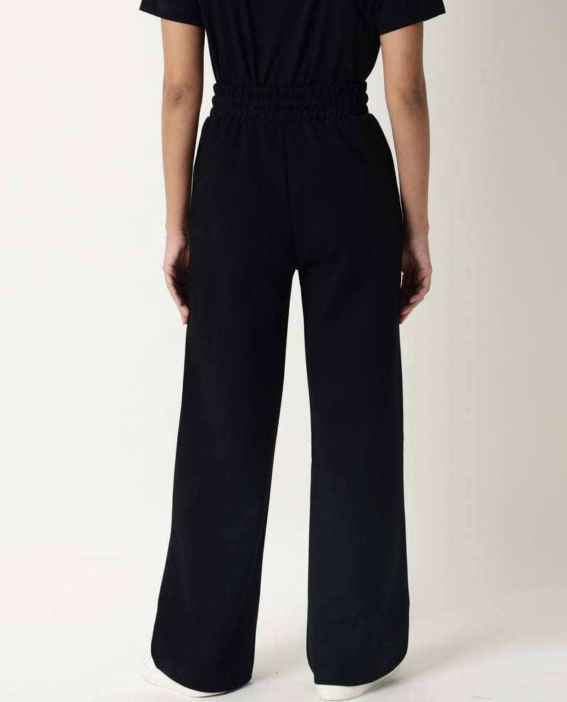 TRACK PANT FLARED DOUBLE BLACK WOMEN